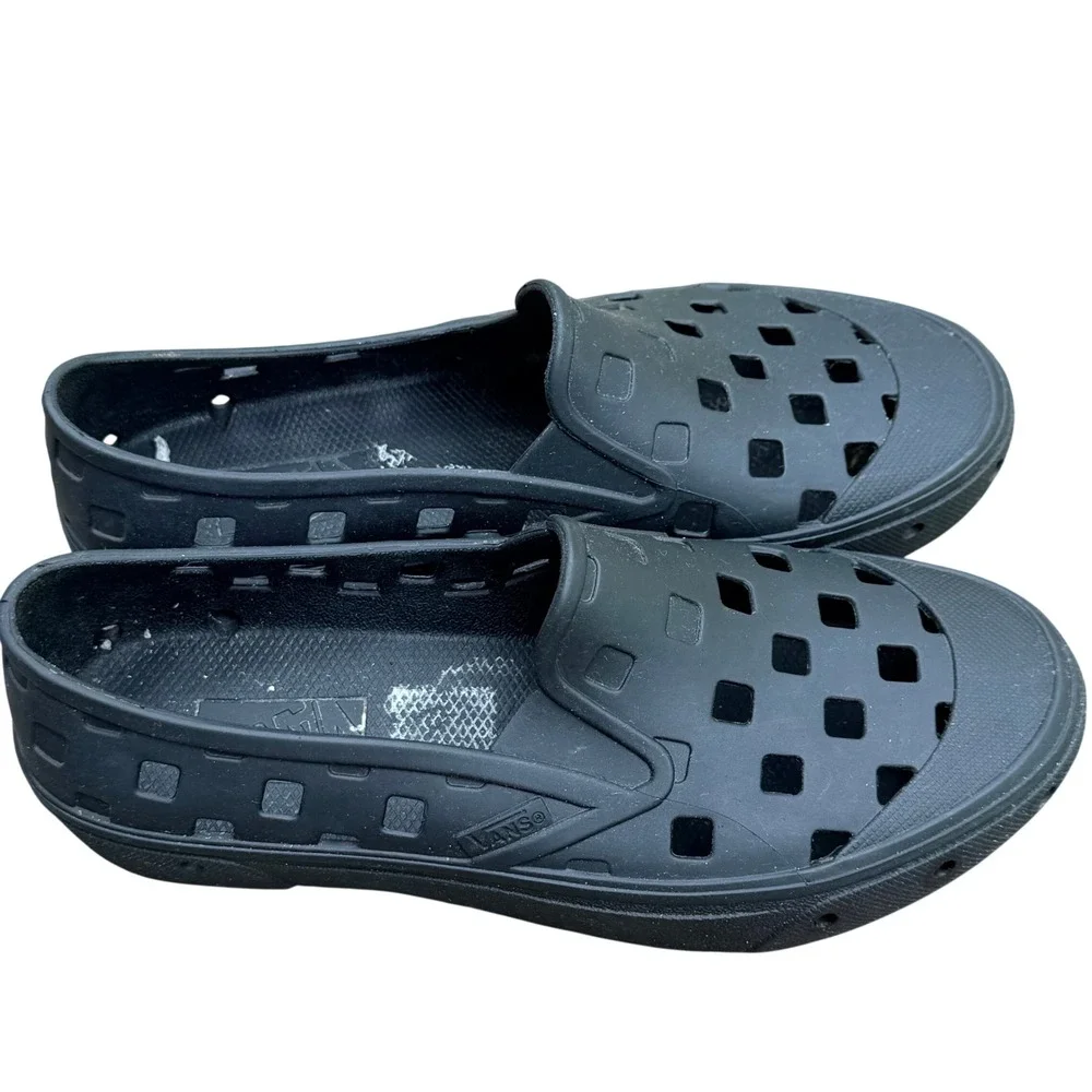 Vans Trek Slip-On Black Water Shoes Mens 5 Womens 6.5 Checkerboard Gorpcore EUC
